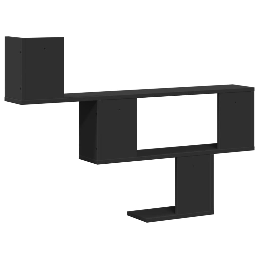 Wall Shelf Black 100x15x70 cm Engineered Wood