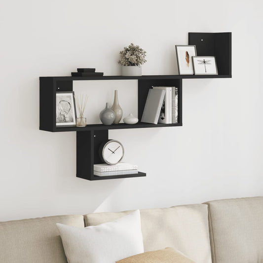 Wall Shelf Black 100x15x70 cm Engineered Wood