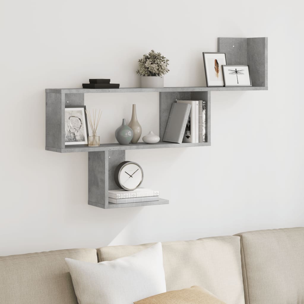 Wall Shelf Concrete Grey 100x15x70 cm Engineered Wood