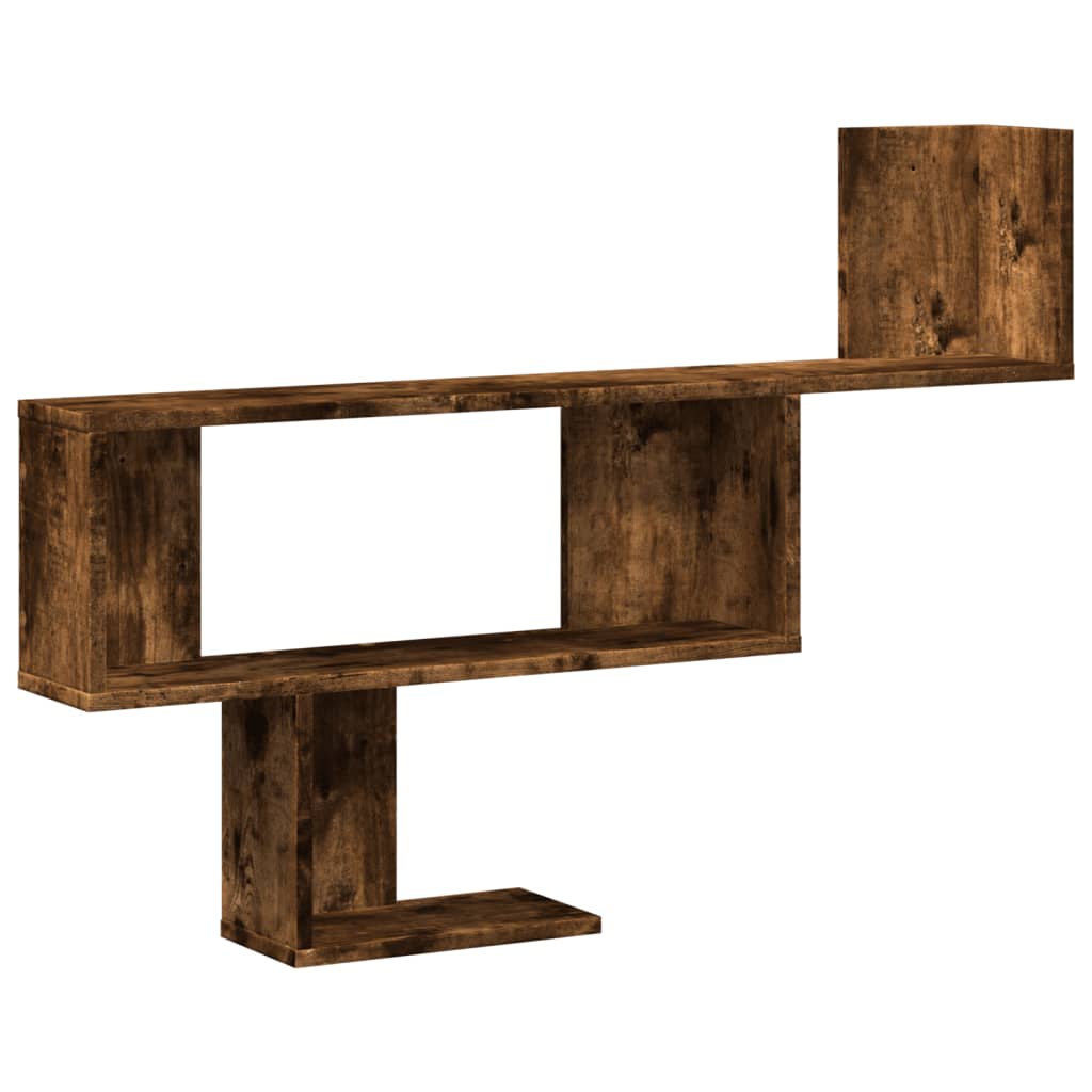 Wall Shelf Smoked Oak 100x15x70 cm Engineered Wood