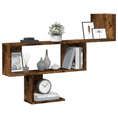 Wall Shelf Smoked Oak 100x15x70 cm Engineered Wood