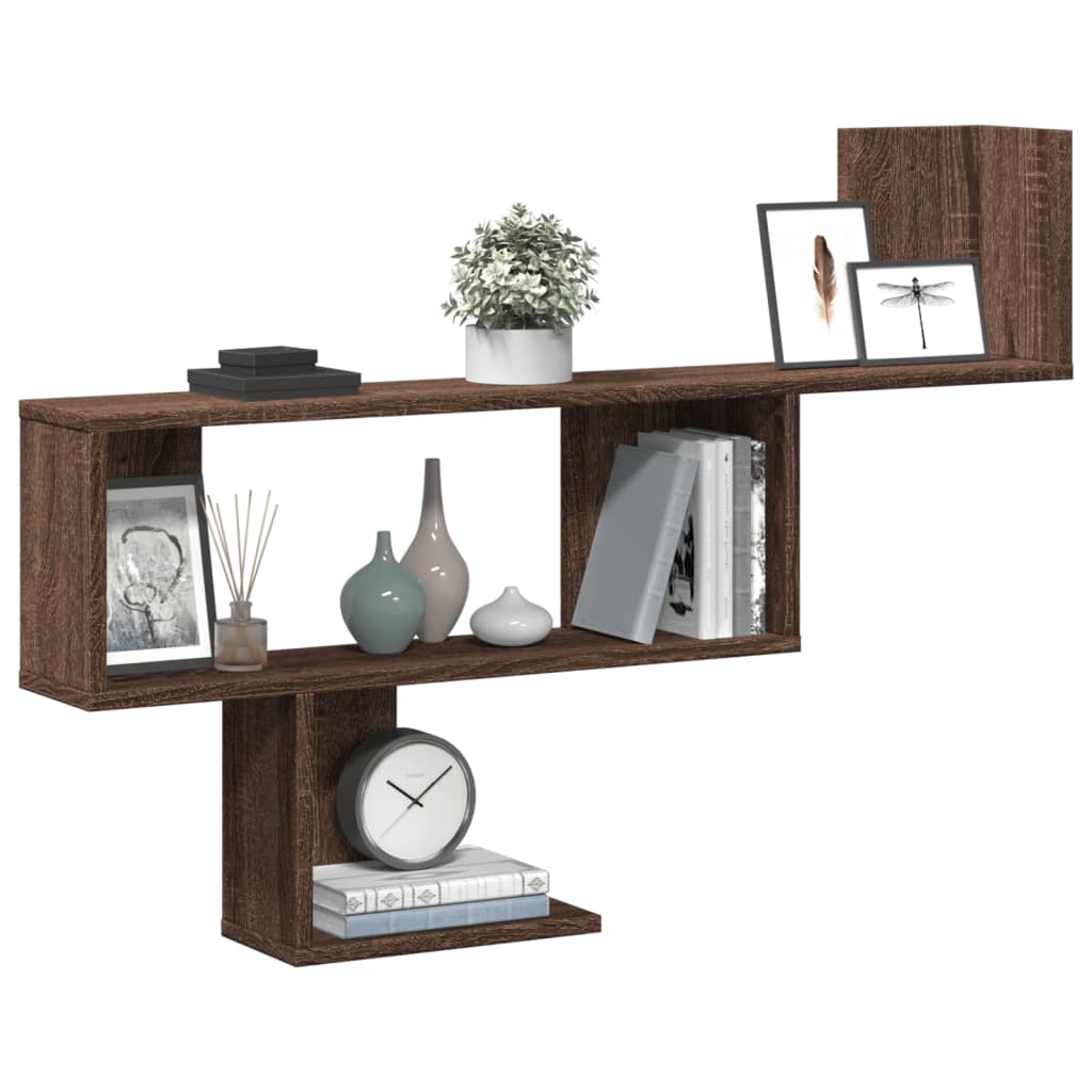 Wall Shelf Brown Oak 100x15x70 cm Engineered Wood