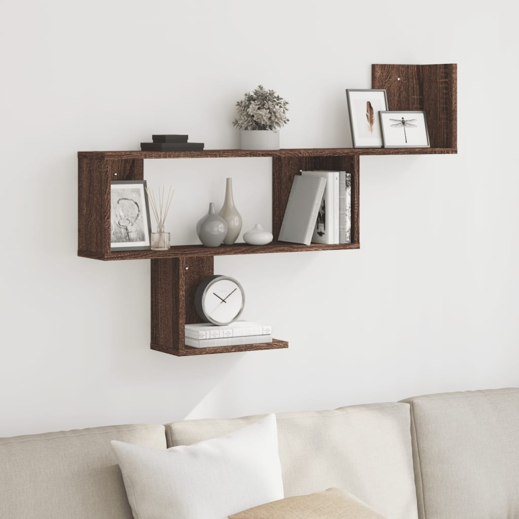 Wall Shelf Brown Oak 100x15x70 cm Engineered Wood