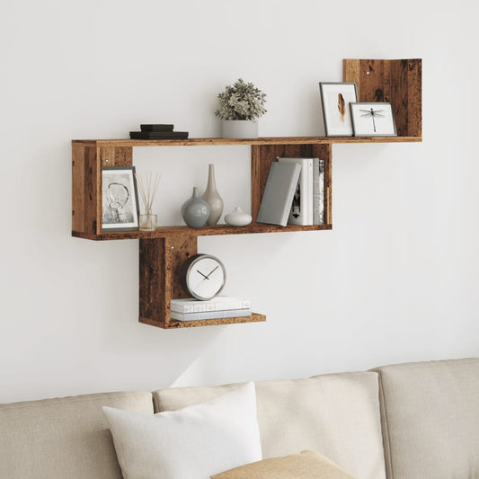 Wall Shelf Old Wood 100x15x70 cm Engineered Wood