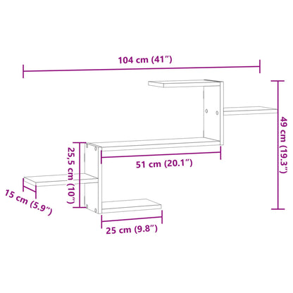 Wall Shelf White 104x15x49 cm Engineered Wood