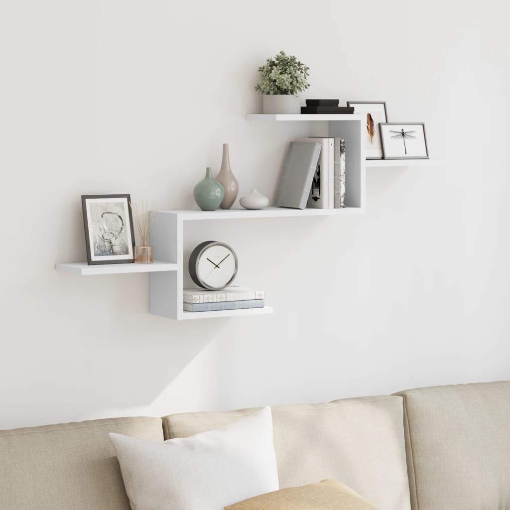 Wall Shelf White 104x15x49 cm Engineered Wood