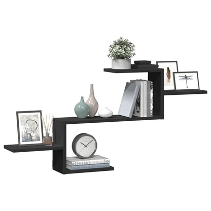 Wall Shelf Black 104x15x49 cm Engineered Wood