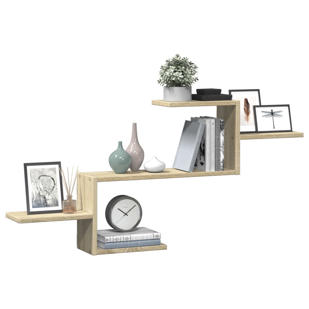 Wall Shelf Sonoma Oak 104x15x49 cm Engineered Wood