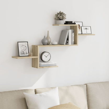 Wall Shelf Sonoma Oak 104x15x49 cm Engineered Wood