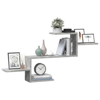 Wall Shelf Concrete Grey 104x15x49 cm Engineered Wood