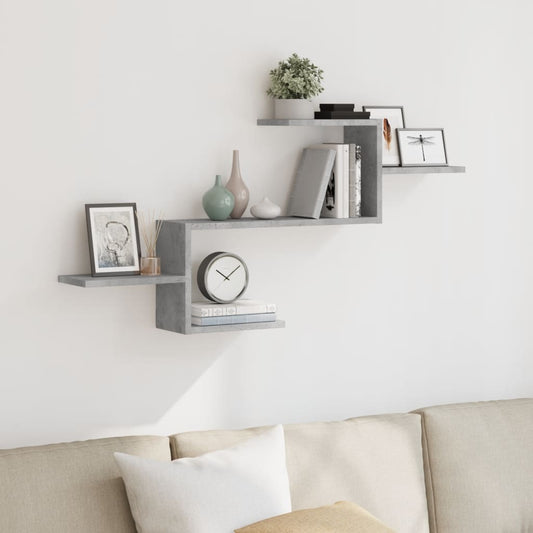 Wall Shelf Concrete Grey 104x15x49 cm Engineered Wood