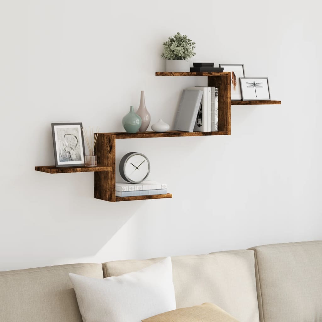 Wall Shelf Smoked Oak 104x15x49 cm Engineered Wood