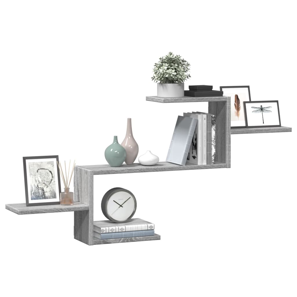 Wall Shelf Grey Sonoma 104x15x49 cm Engineered Wood