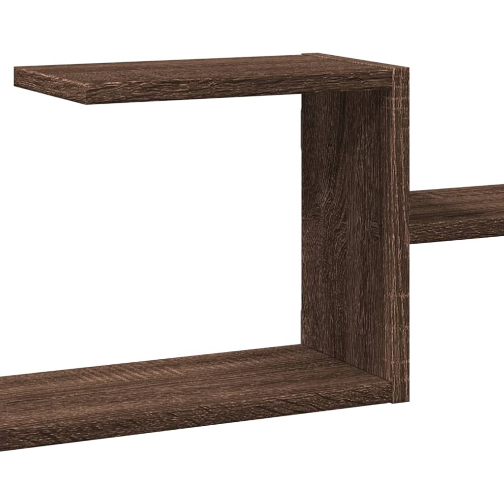 Wall Shelf Brown Oak 104x15x49 cm Engineered Wood