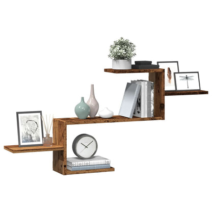 Wall Shelf Old Wood 104x15x49 cm Engineered Wood