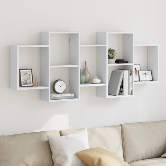 Wall Shelf White 159x18x65 cm Engineered Wood