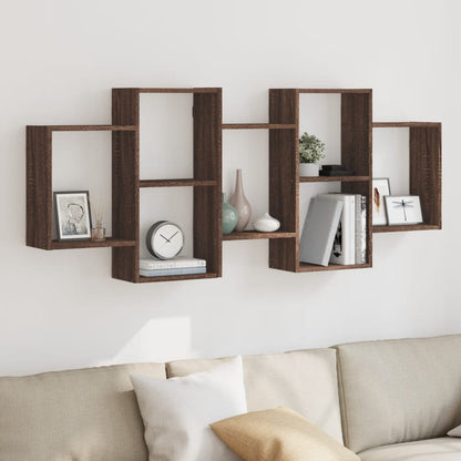 Wall Shelf Brown Oak 159x18x65 cm Engineered Wood