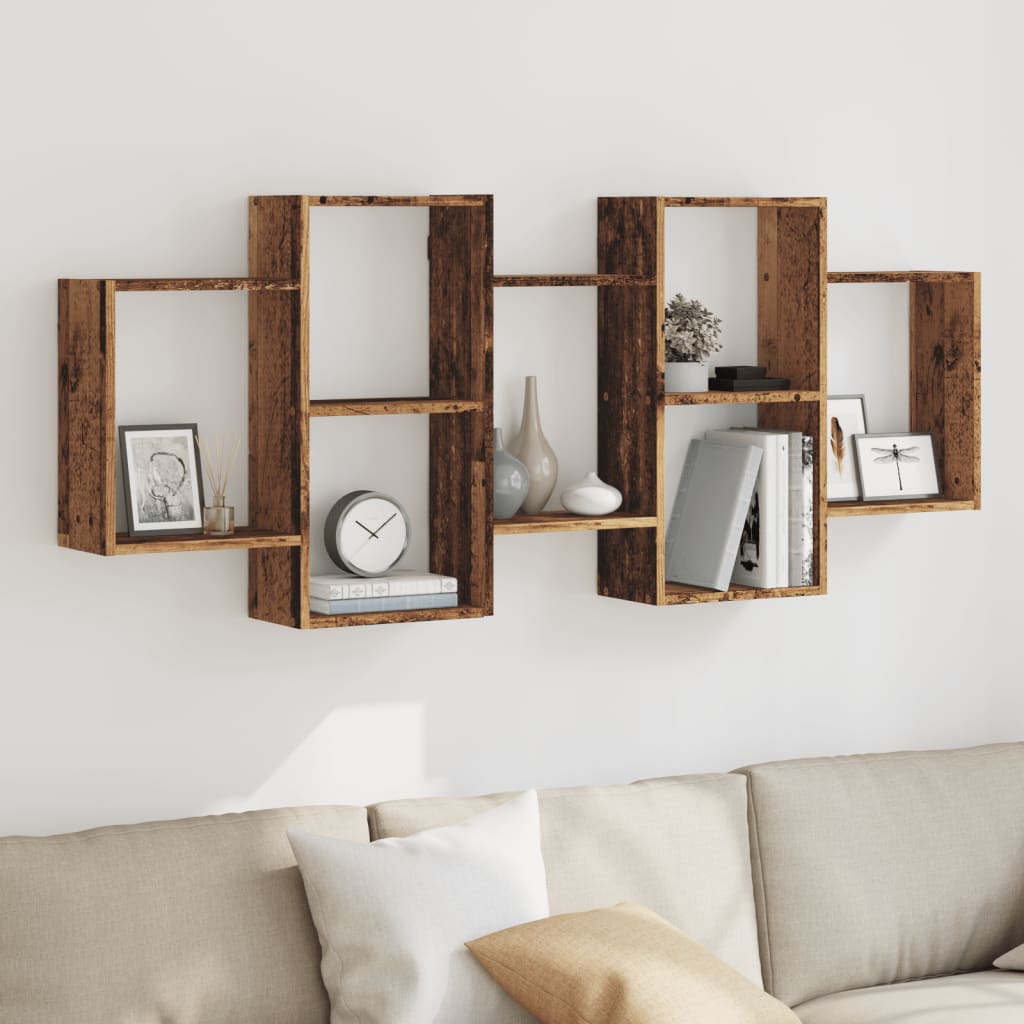 Wall Shelf Old Wood 159x18x65 cm Engineered Wood