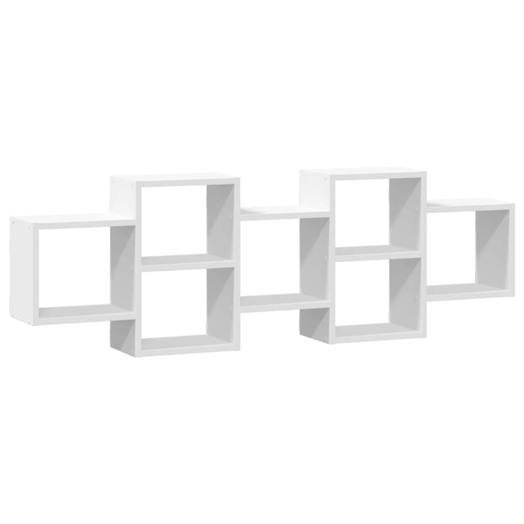 Wall Shelf White 129x18x42 cm Engineered Wood