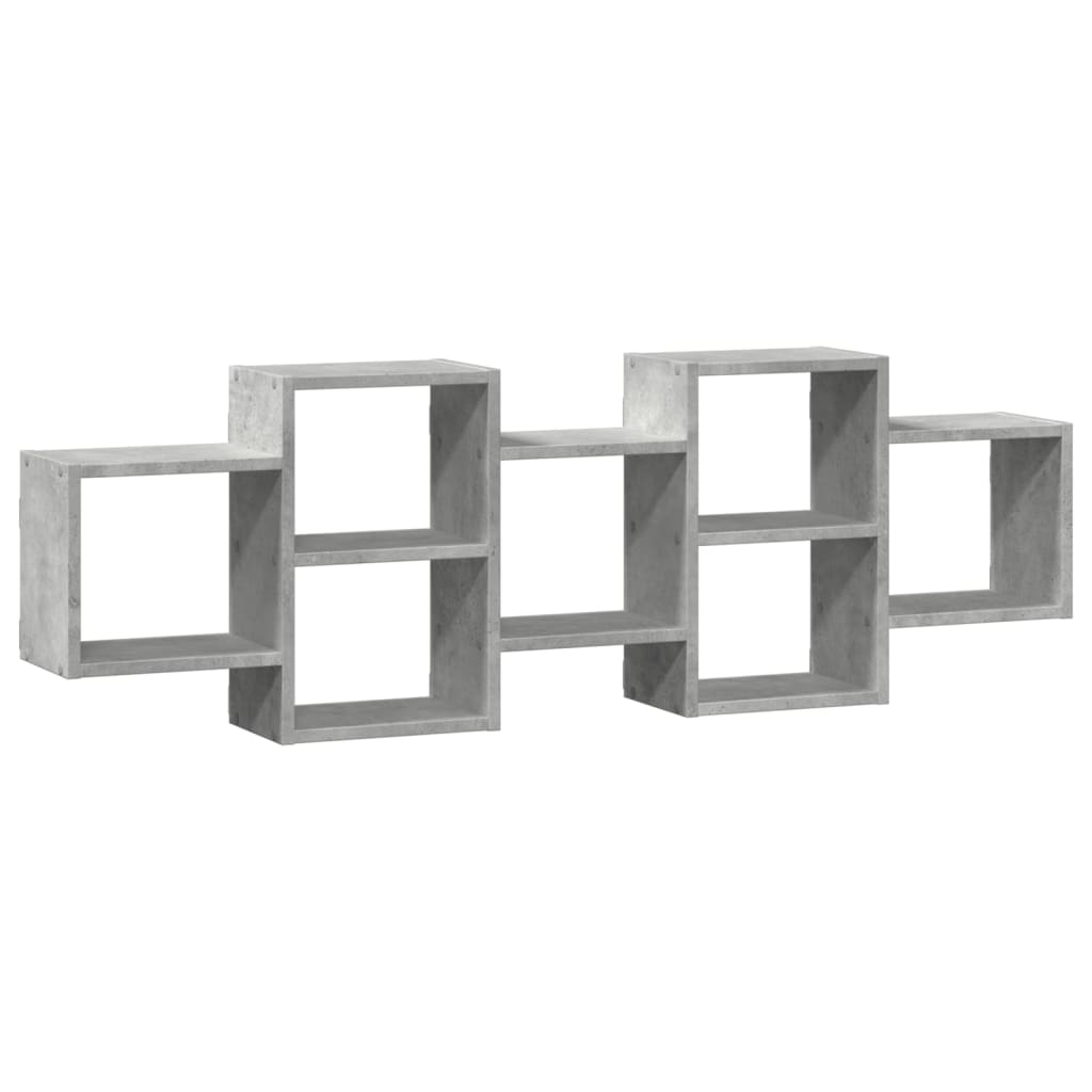 Wall Shelf Concrete Grey 129x18x42 cm Engineered Wood