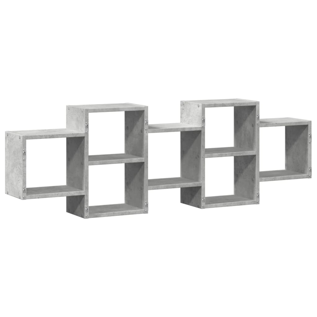 Wall Shelf Concrete Grey 129x18x42 cm Engineered Wood