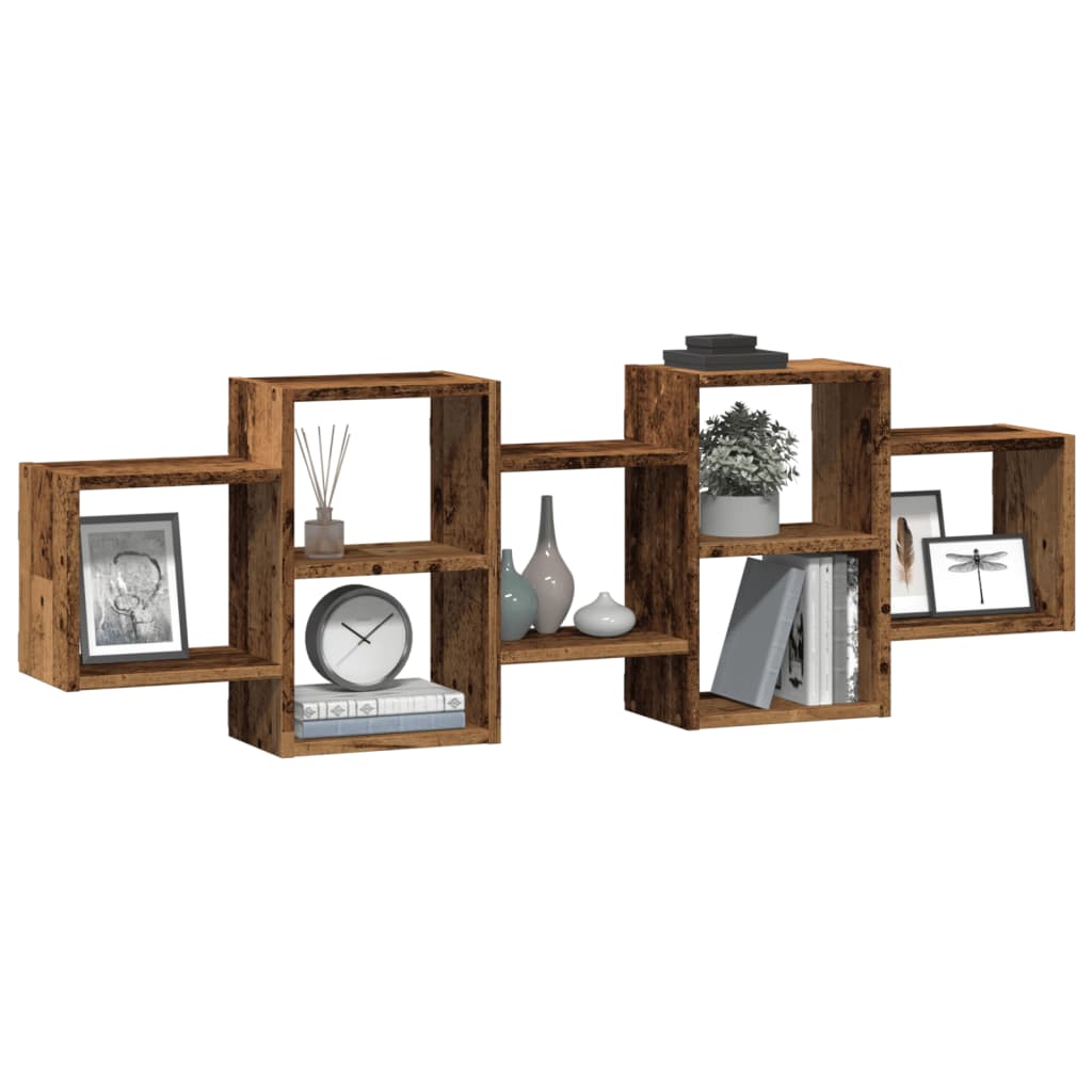 Wall Shelf Old Wood 129x18x42 cm Engineered Wood