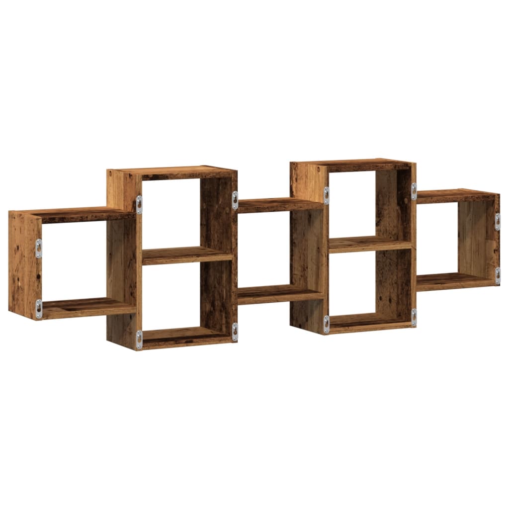 Wall Shelf Old Wood 129x18x42 cm Engineered Wood