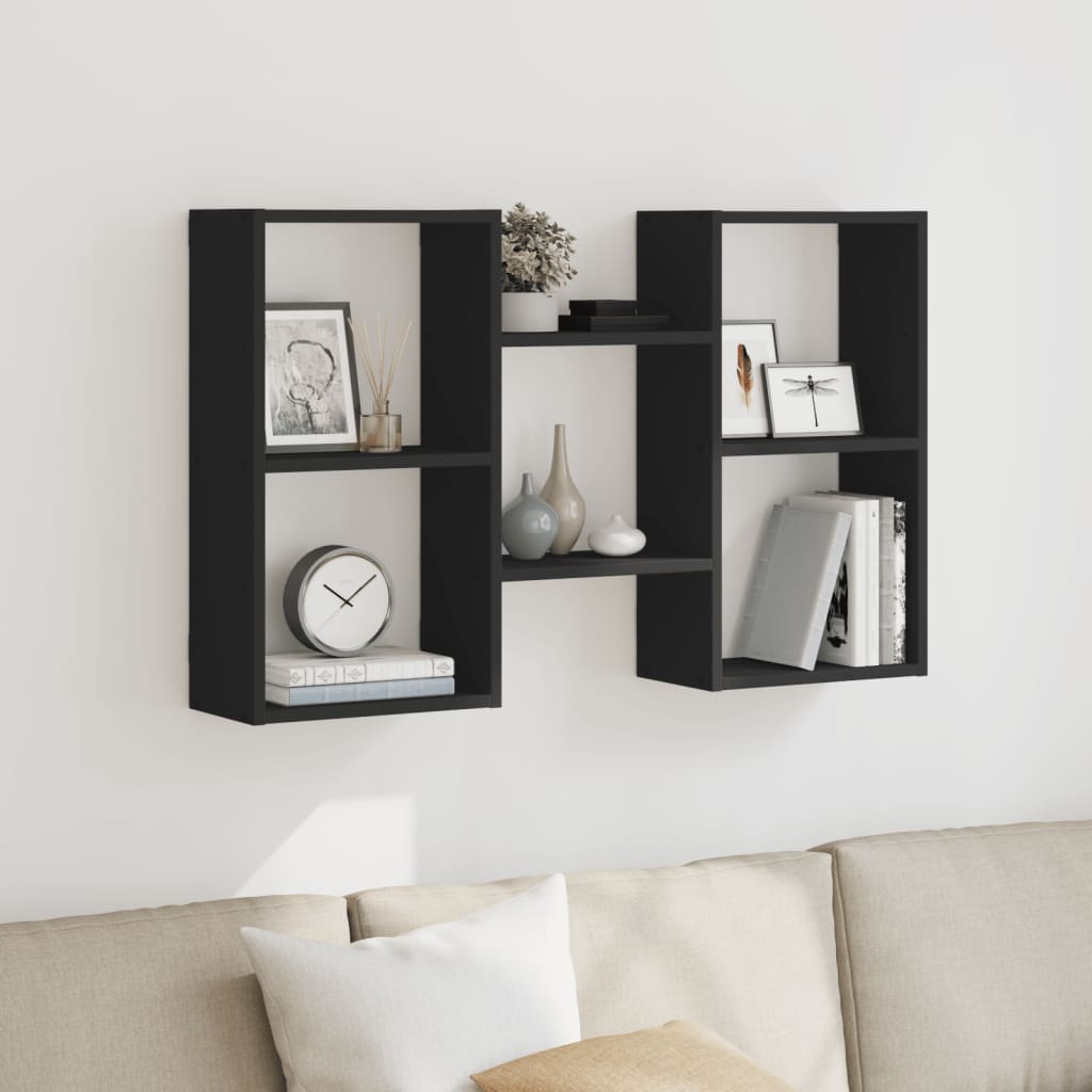 Wall Shelf Black 96x18x60 cm Engineered Wood