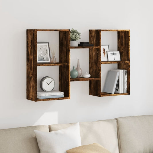 Wall Shelf Smoked Oak 96x18x60 cm Engineered Wood