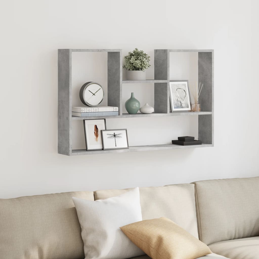 Wall Shelf Concrete Grey 99x15x60 cm Engineered Wood