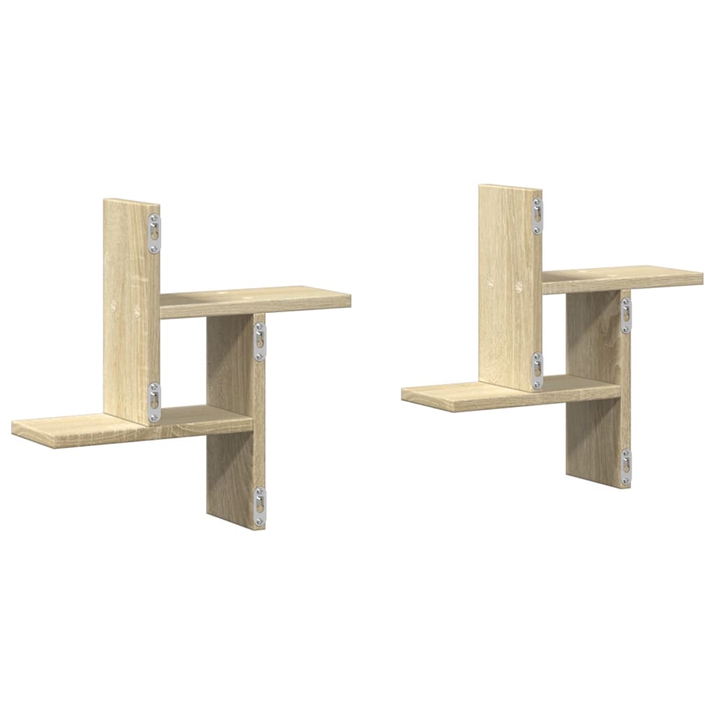 Wall Shelves 2 pcs Sonoma Oak 38x12x38 cm Engineered Wood