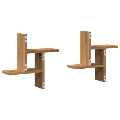 Wall Shelves 2 pcs Artisian Oak 38x12x38 cm Engineered Wood