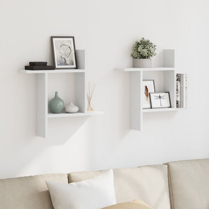 Wall Shelves 2 pcs White 50x12x50 cm Engineered Wood