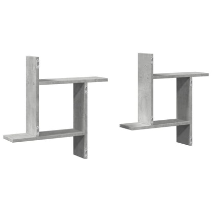 Wall Shelves 2 pcs Concrete Grey 50x12x50 cm Engineered Wood