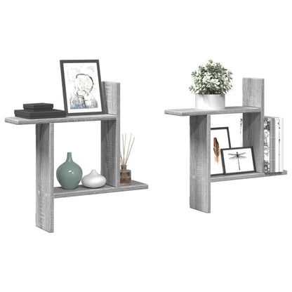 Wall Shelves 2 pcs Grey Sonoma 50x12x50 cm Engineered Wood