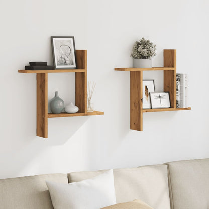 Wall Shelves 2 pcs Artisian Oak 50x12x50 cm Engineered Wood