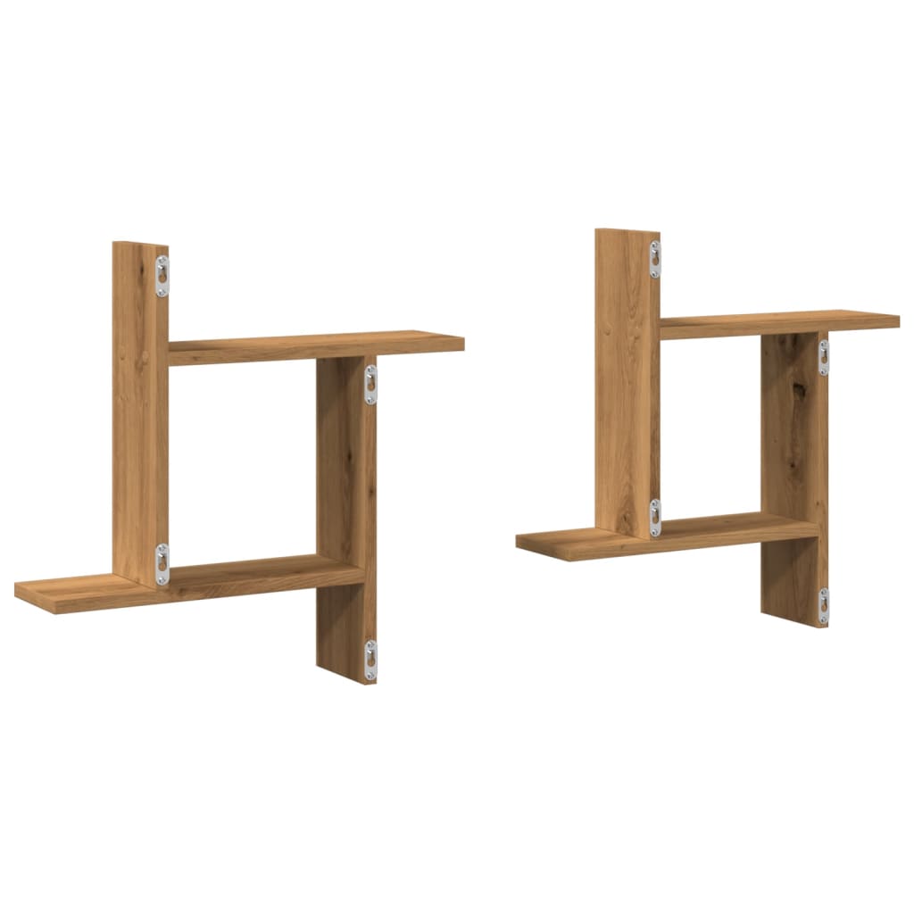 Wall Shelves 2 pcs Artisian Oak 50x12x50 cm Engineered Wood