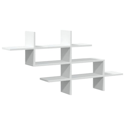 Wall Shelf White 124.5x18x60.5 cm Engineered Wood