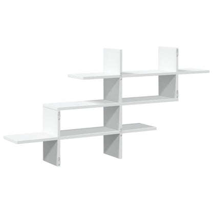 Wall Shelf White 124.5x18x60.5 cm Engineered Wood