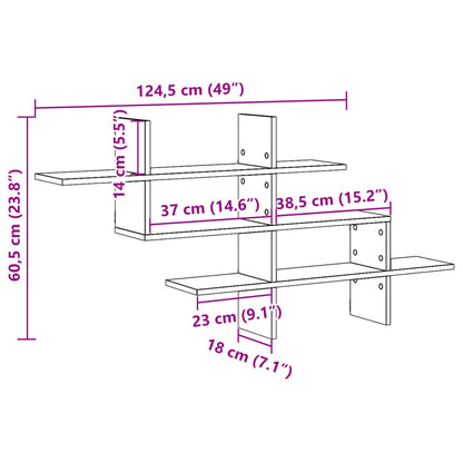 Wall Shelf White 124.5x18x60.5 cm Engineered Wood