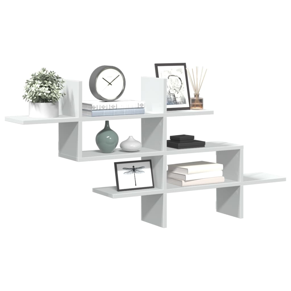 Wall Shelf White 124.5x18x60.5 cm Engineered Wood