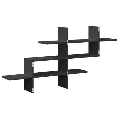 Wall Shelf Black 124.5x18x60.5 cm Engineered Wood