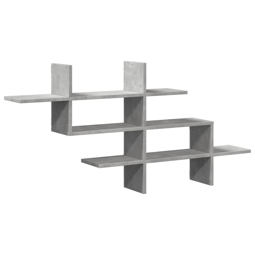 Wall Shelf Concrete Grey 124.5x18x60.5 cm Engineered Wood