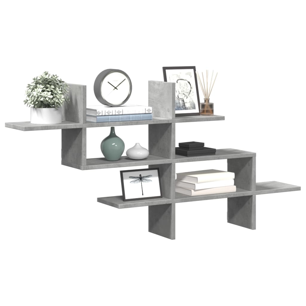 Wall Shelf Concrete Grey 124.5x18x60.5 cm Engineered Wood