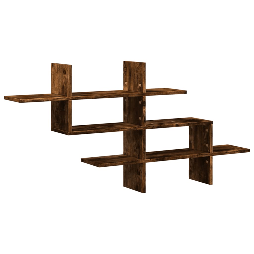 Wall Shelf Smoked Oak 124.5x18x60.5 cm Engineered Wood