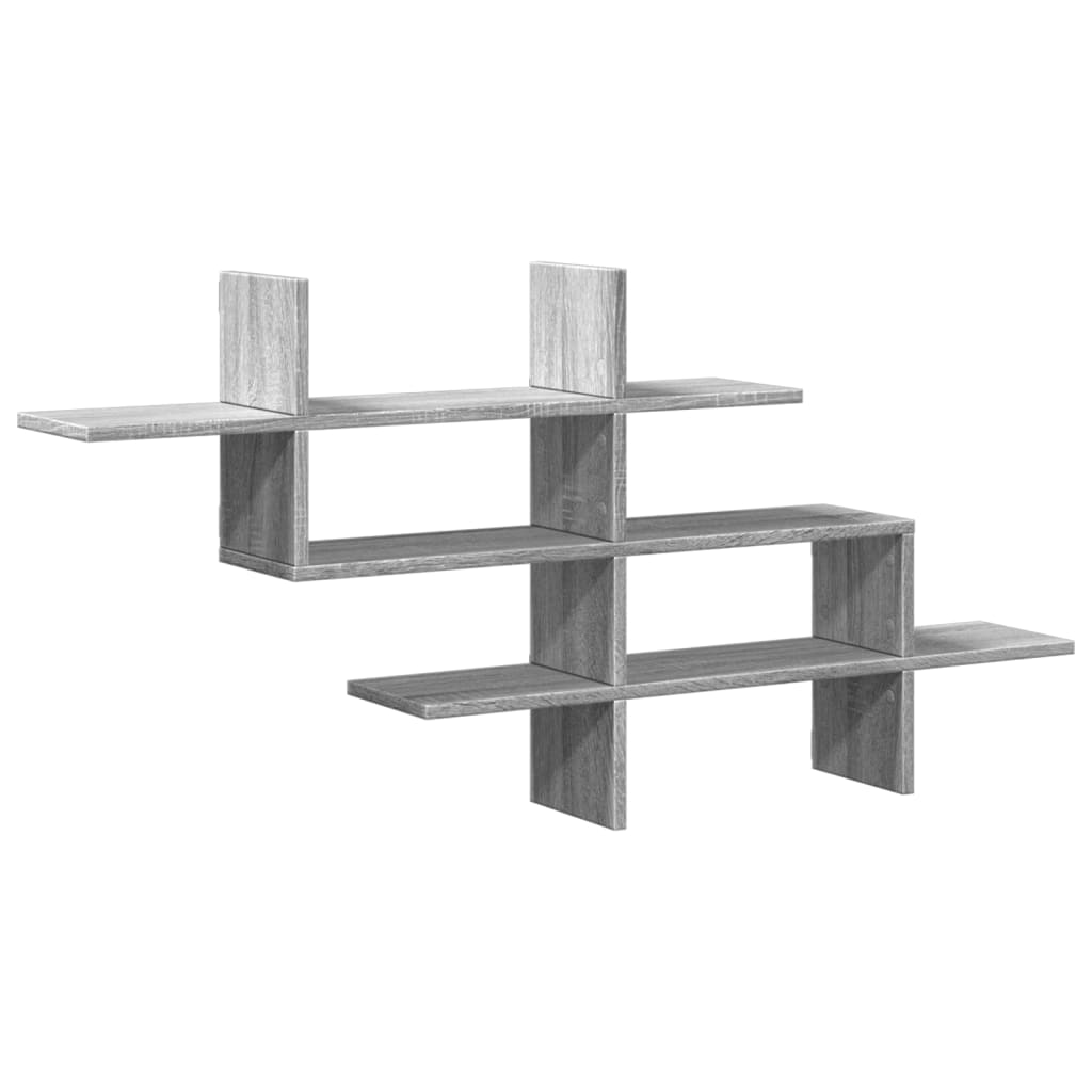 Wall Shelf Grey Sonoma 124.5x18x60.5 cm Engineered Wood