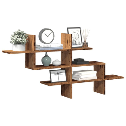 Wall Shelf Old Wood 124.5x18x60.5 cm Engineered Wood