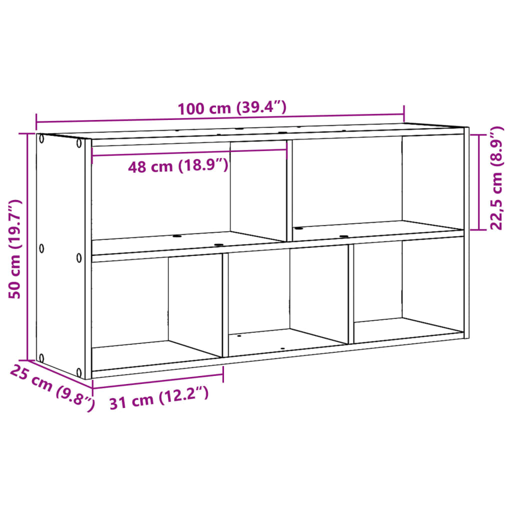 Wall Shelf White 100x25x50 cm Engineered Wood