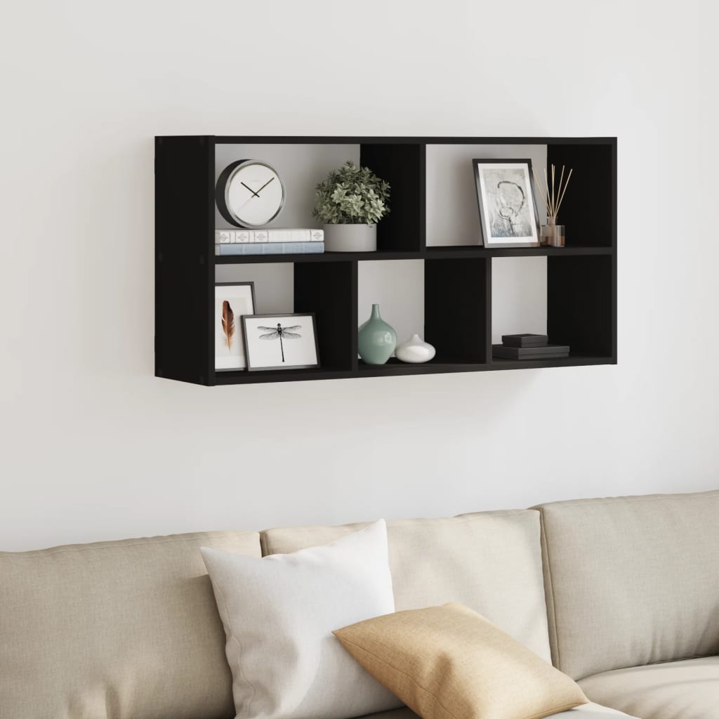 Wall Shelf Black 100x25x50 cm Engineered Wood