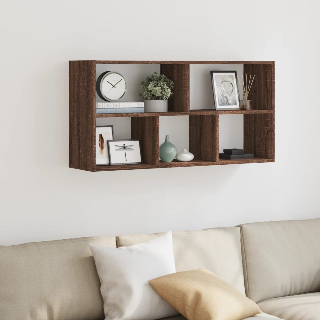 Wall Shelf Brown Oak 100x25x50 cm Engineered Wood